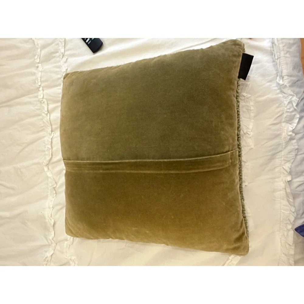 Laura Megroz for Chandler 4 Corners Hooked Wool Floral Pillow Velvet 16 Inch